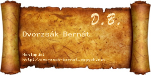 Dvorzsák Bernát névjegykártya